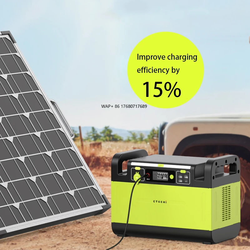 High Capacity 1500W Solar Generator Emergency Backup UPS Power Battery Portable Charging Station Camping