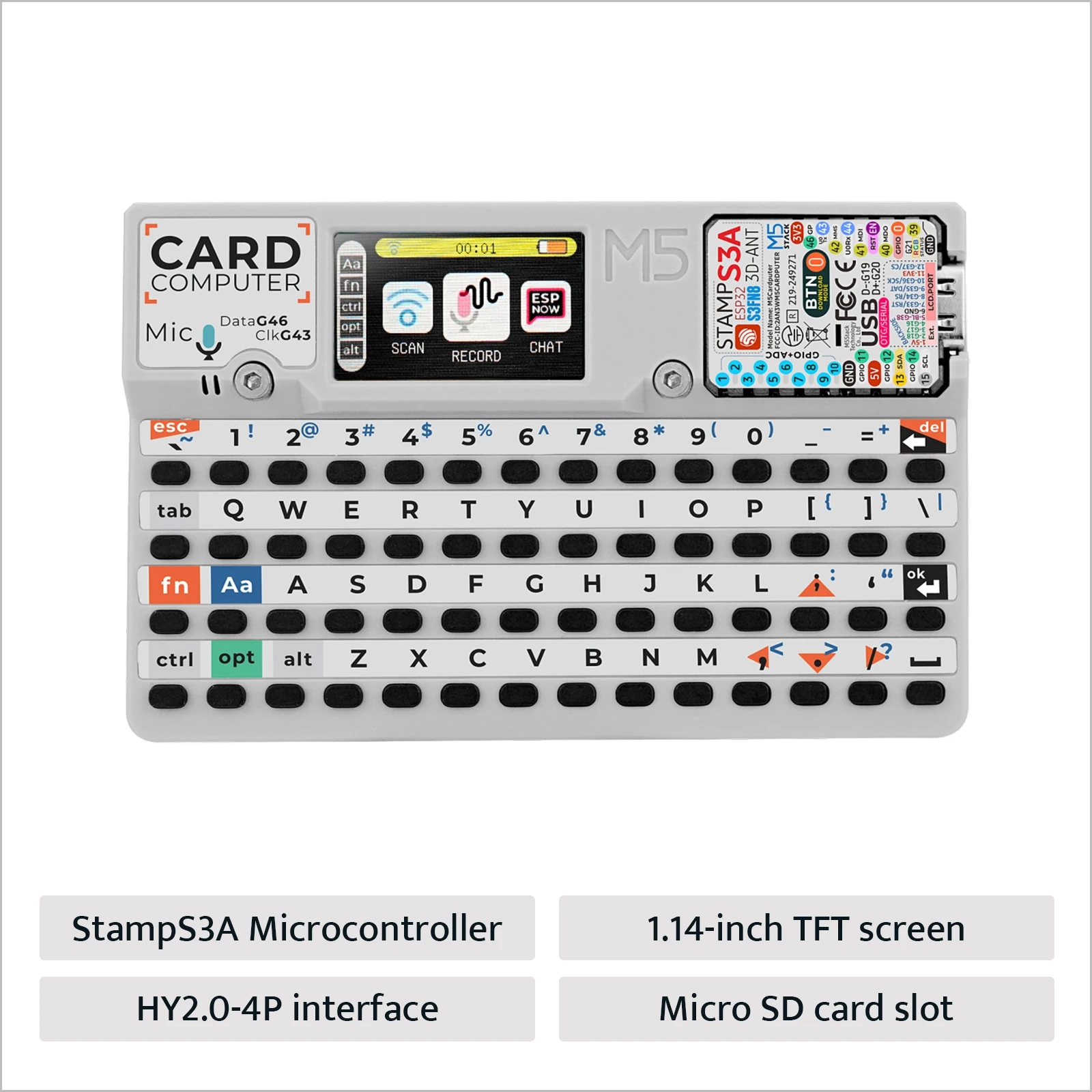 M5stack Official M5Stack Cardputer V1.1 Portable Computer M5StampS3A Devlopment Board 1.14 Inch Screen 56 Key Keyboard Card