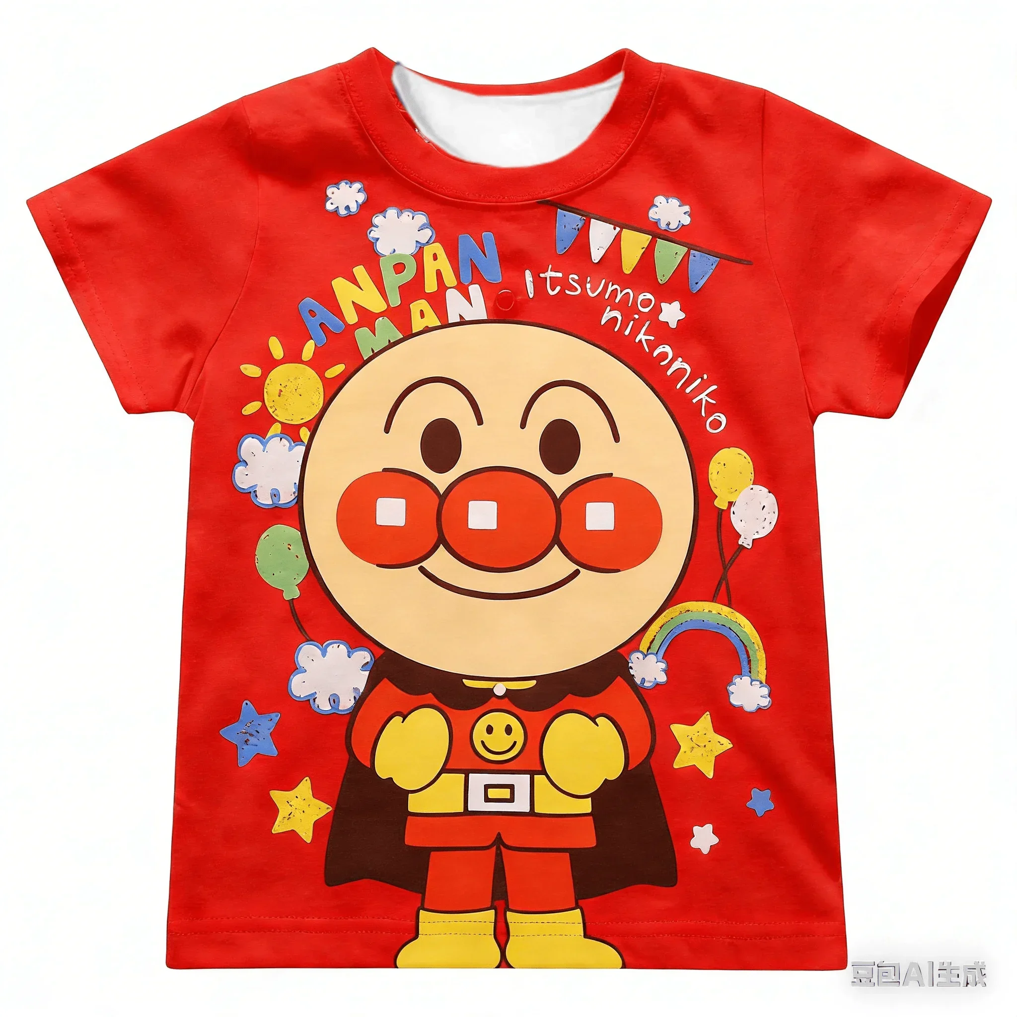 Anpanman Kinder-T-Shirt-Set, Baikinman Dokinchan, schnelltrocknendes Anime-Fan-T-Shirt für Jungen und Mädchen, Cartoon-Anime-Schnelltrocknungs-T-Shirt. – Detail 11