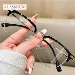 Blue Light Blocking Eyeglasses Men Women Vintage Oval Frame Nearsighted Protective Glasses NEW Finished Myopia Glasses 2023