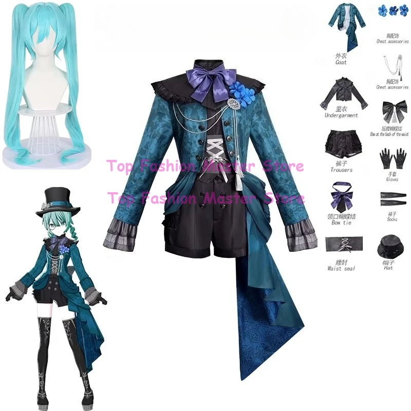 

Mikues Cosplay Costumes Anime Role Play Mikus Coat Shorts Hat Uniform Suit Halloween Carnival Party Outfit For Women