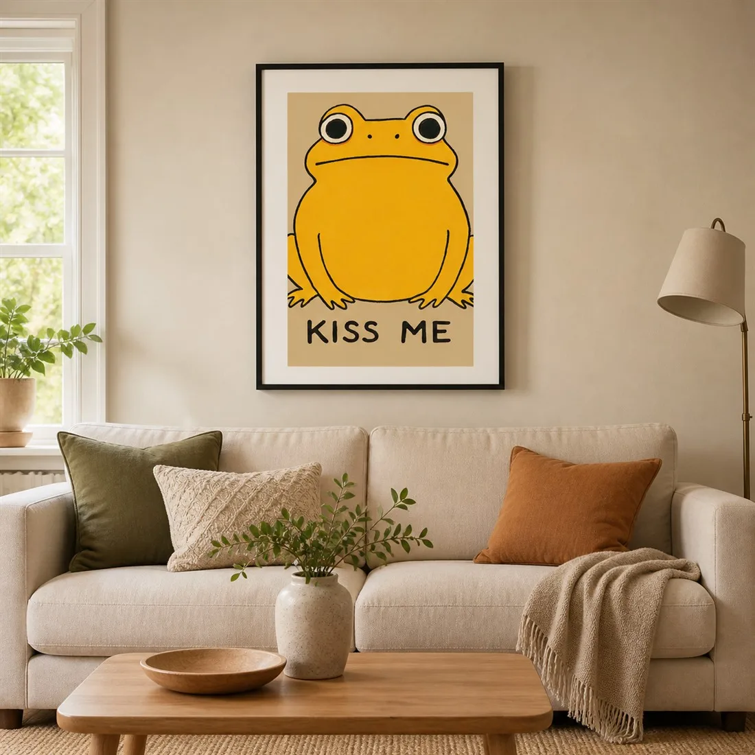 Kissable Creature Poster,Canvas Wall Print,Modern Art Illustration,High‑Grade Home Decoration Artwork for Bedroom,Living Room