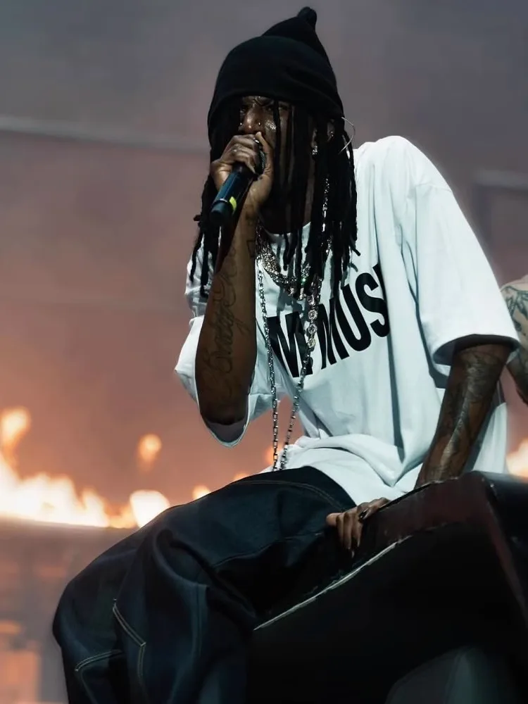 

Футболка YVL Sle IAM MUSIC с принтом Playboicarti Opium, молодежная хлопковая повседневная футболка с круглым вырезом для подростков