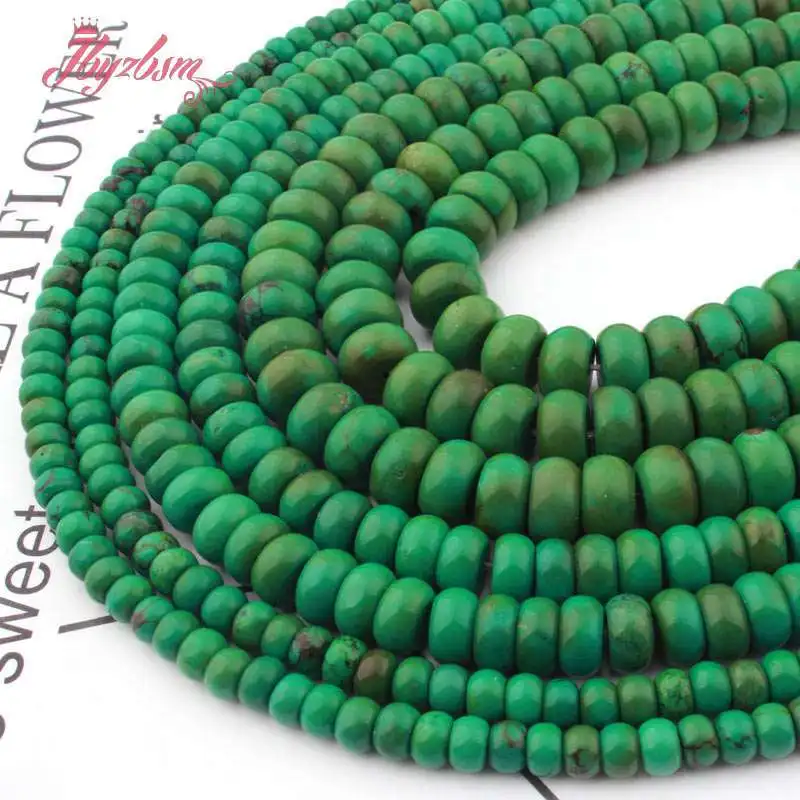 

Green Turqupise Rondelle Spacer Beads for DIY Accessories Bracelet Necklace Charms Jewelry Making 15 inch 3x6mm 4x8mm 6x10mm