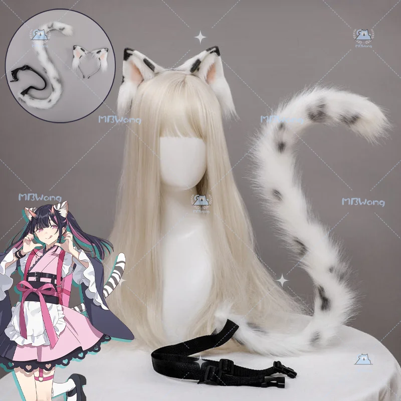 Accesorio de Cosplay de Anime Princesa Cósmica Kaguya Noi Komazawa, Orejas y Cola de Gato Neko, Orejas y Cola de Gato Nekomusume para Fiesta de Halloween