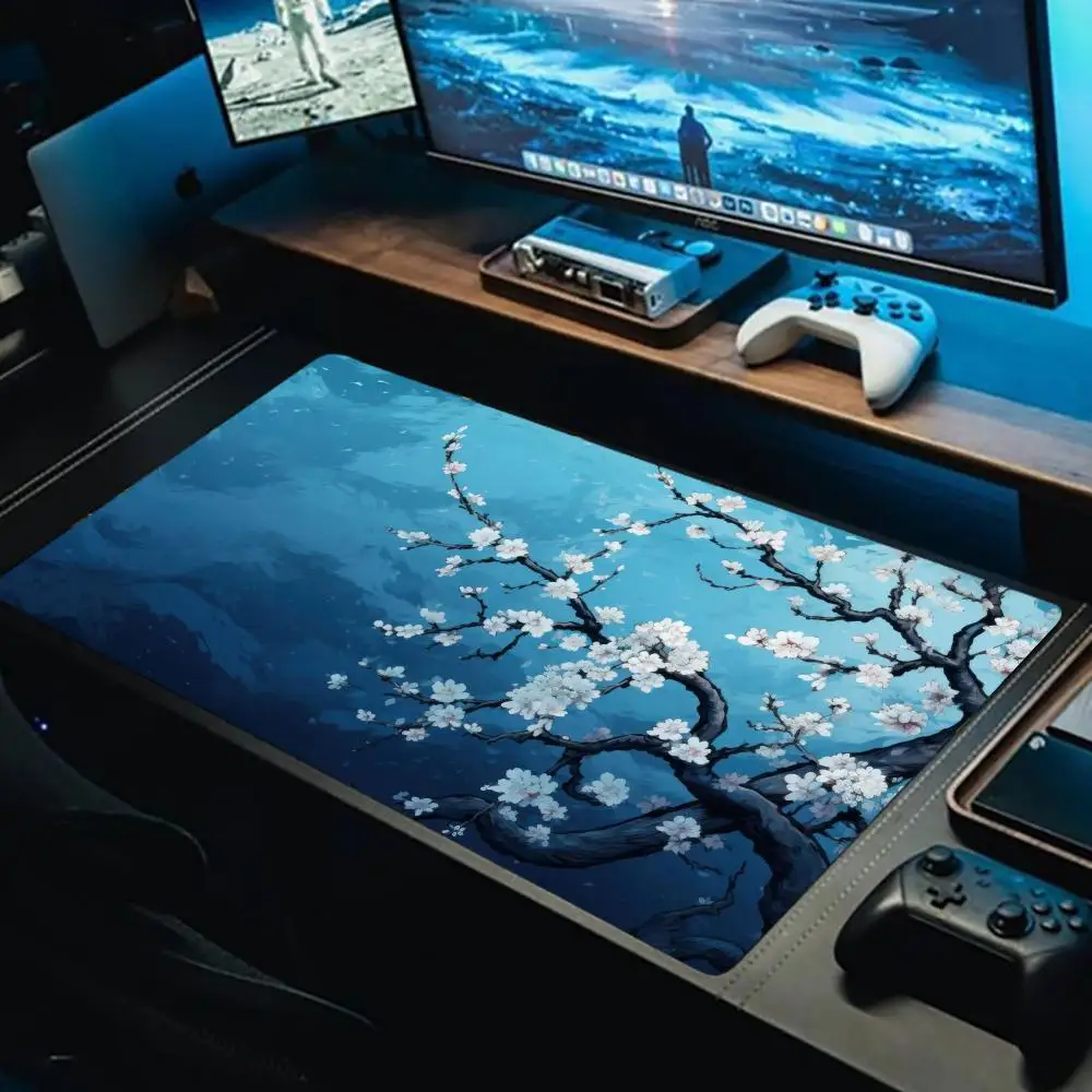 

Blue Star Moon Landscape Mouse Pad Esports Office Laptop Desk Mat Game Accessories Mousepad XXL Rubber HD Gaming Long Desk Mat