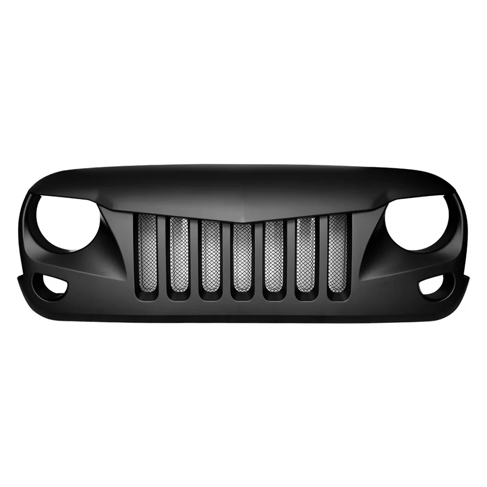 Front Racing Grille Mesh Bumper Mask Cover Grills Guard Grid For Jeep Wrangler JK 2007-2017 Falcon Style Exterior Accessories