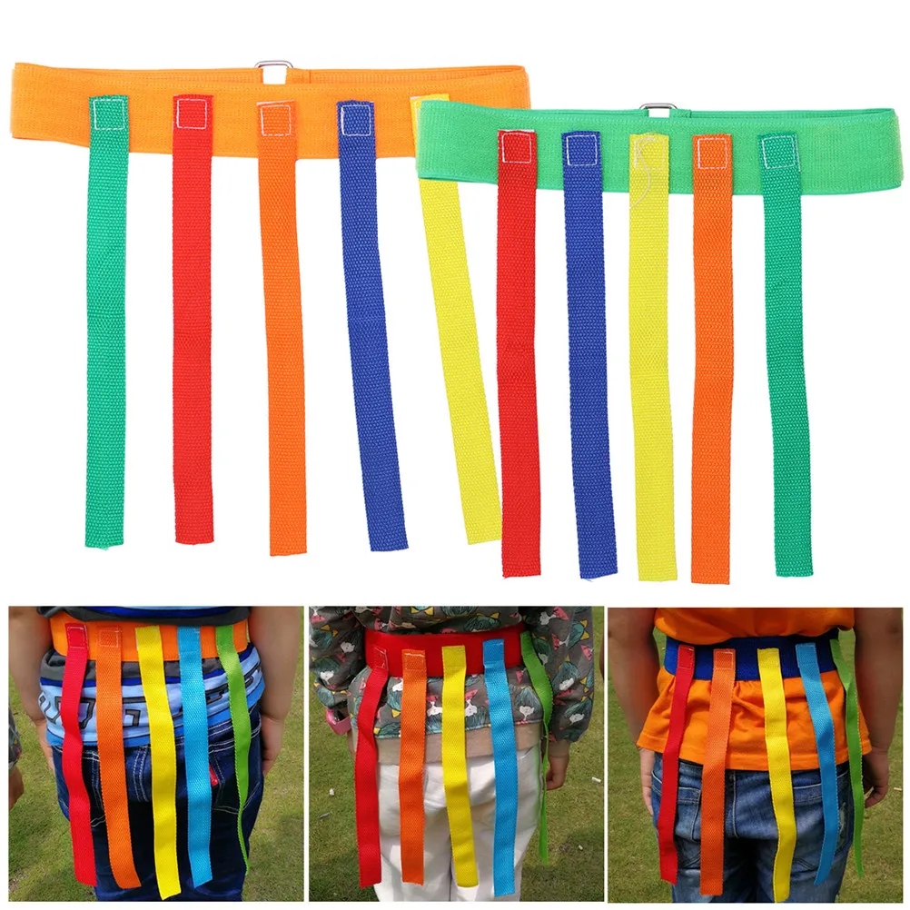 2Sets Kindergarten Pull Tail Belt Wear-Resistant Thick Cloth Outdoor Sports Activity Parent-Child Teamwork Educational Training