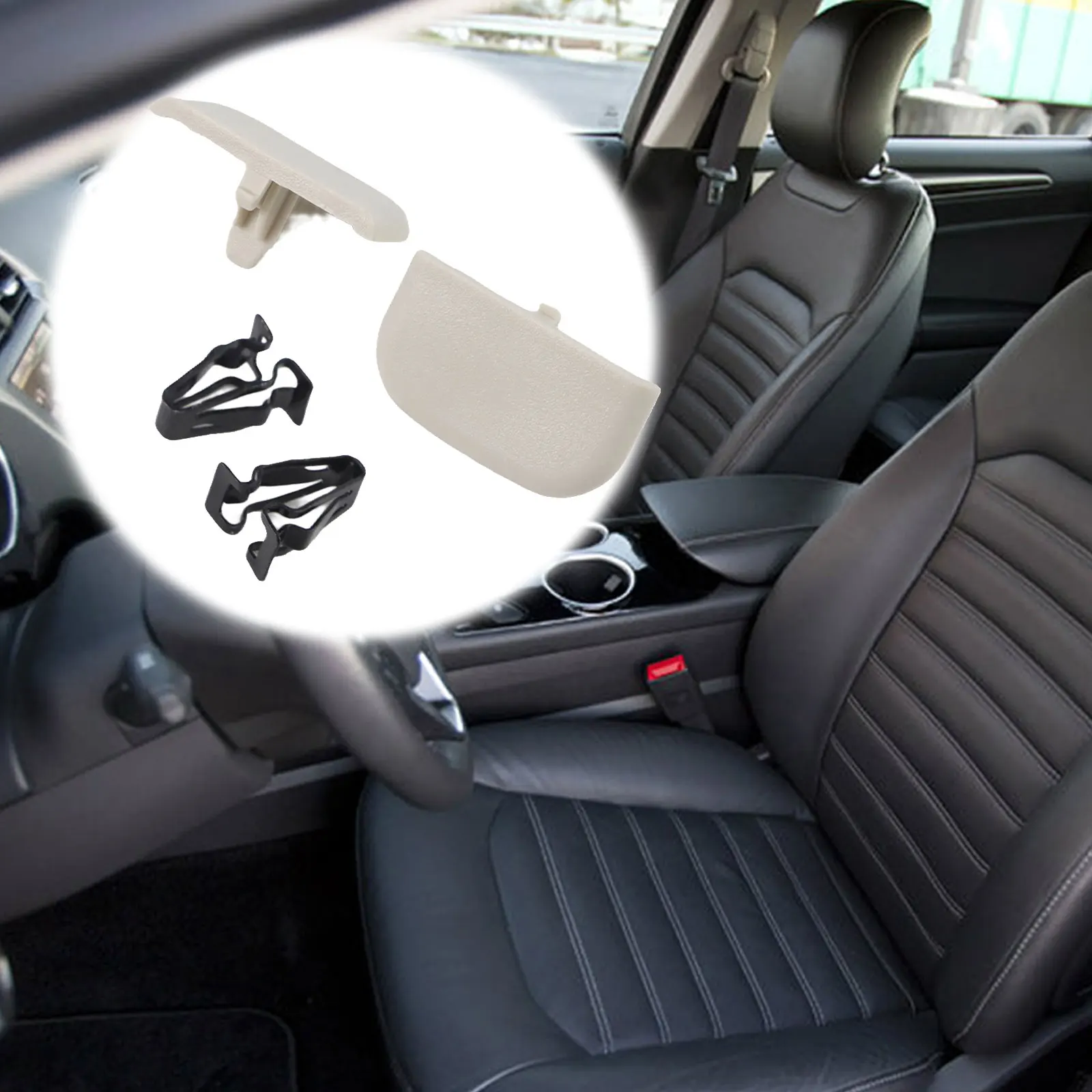 2pc Car Sun Visor Cap With Clip Set DS7Z4273AA DS7Z9904132A DS7Z-54672A40-AF For Ford For Fusion 2014-2016 Auto Replacement Part