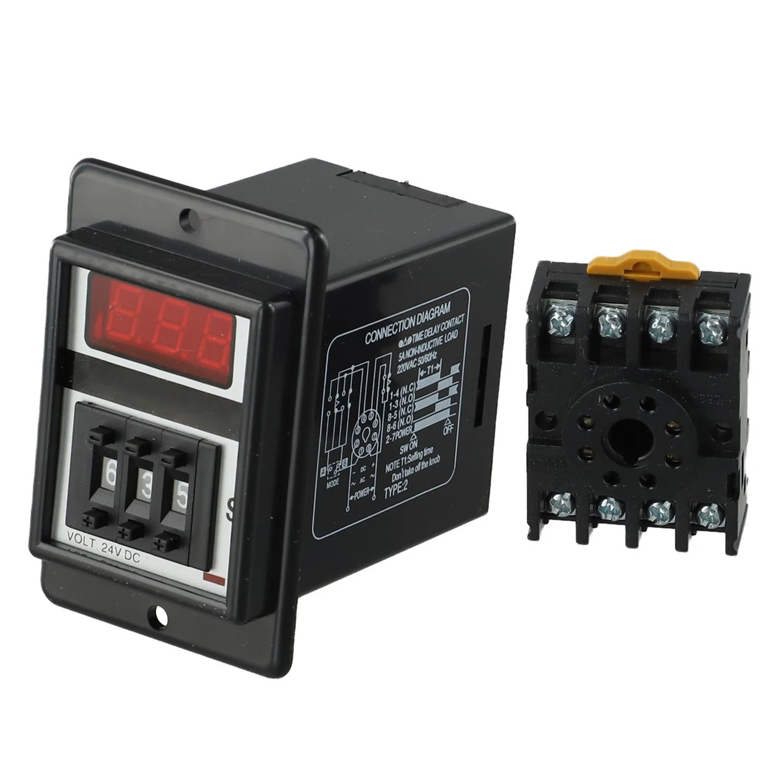 Time Delay Relay for ASY3D 8PIN AC 220V Adjustable Timing from 999S to 999M for Automated Systems and Street Lighting