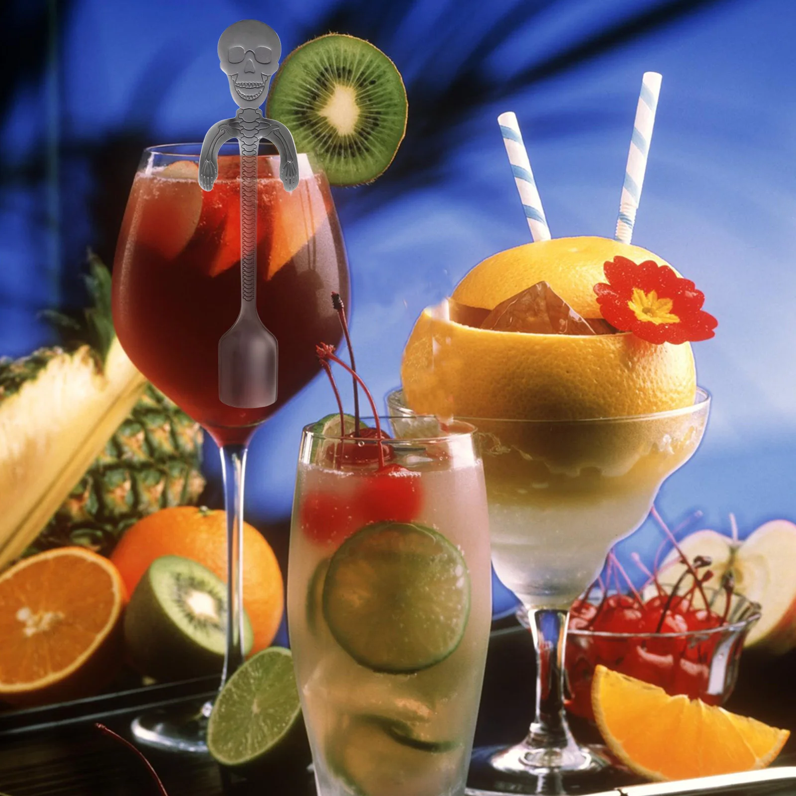 

2Pcs Stainless Steel Skull Coffee Spoons Creative Design Stirring Spoon Dessert Spoon for Home Office Coffee Spoons