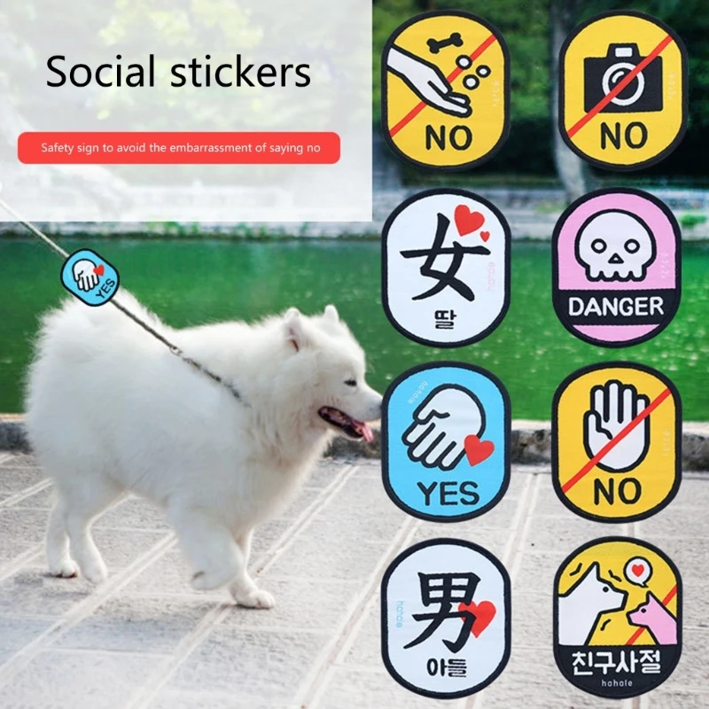 Pet Dog Social Identity Decals Combining Waterproof and Tear Resistant Features Perfect for Pet Gatherings and Outings 87HA