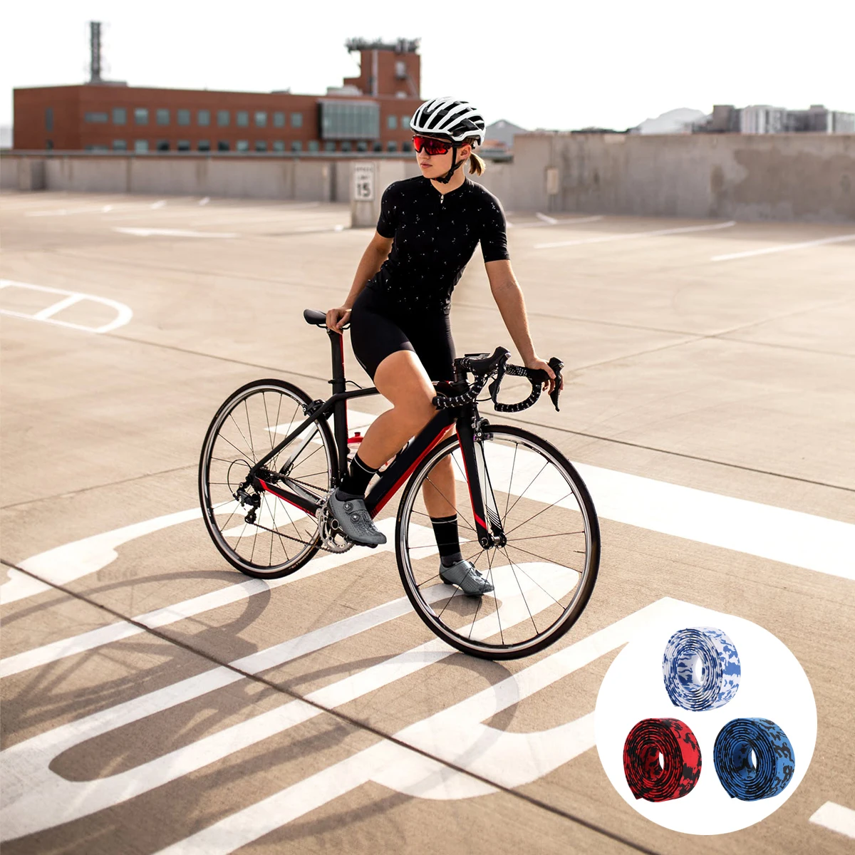 

3 Pairs Handlebar Tape Bike Straps Guard Red Anti-skid Shock Absorber Wrapping Non-slip EVA Bright Simple Practical Riding