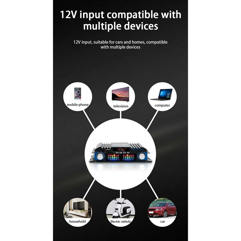 LDZS-miniamplificador de Audio Hifi para el hogar y el coche, amplificador pequeño de alta potencia, 12V, Bluetooth, adaptador incluido