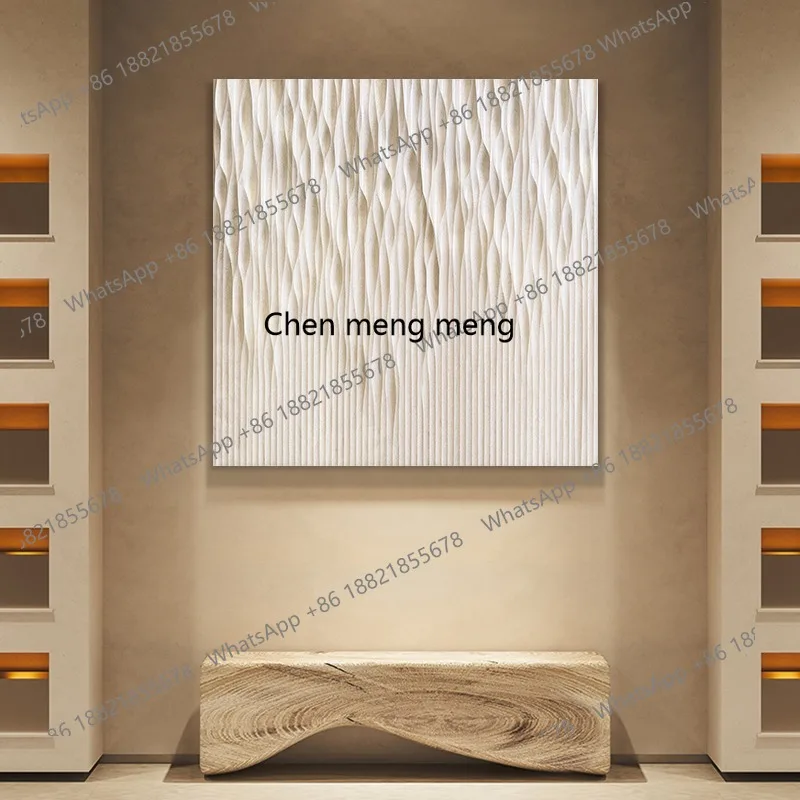 

Minimal 3d three-dimensional relief texture painting on the wall of the restaurant, entrance decorative painting