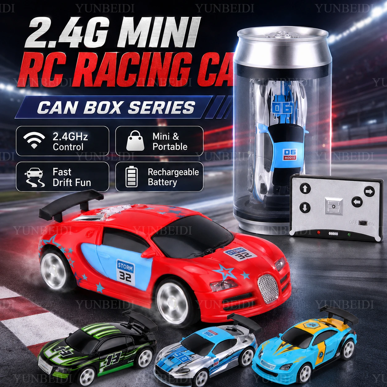 1:58 Mini Remote Control Car 2.4G Remote Control Battery-powered Canned Drift Racing Car Bluetooth Remote Control Children Toy
