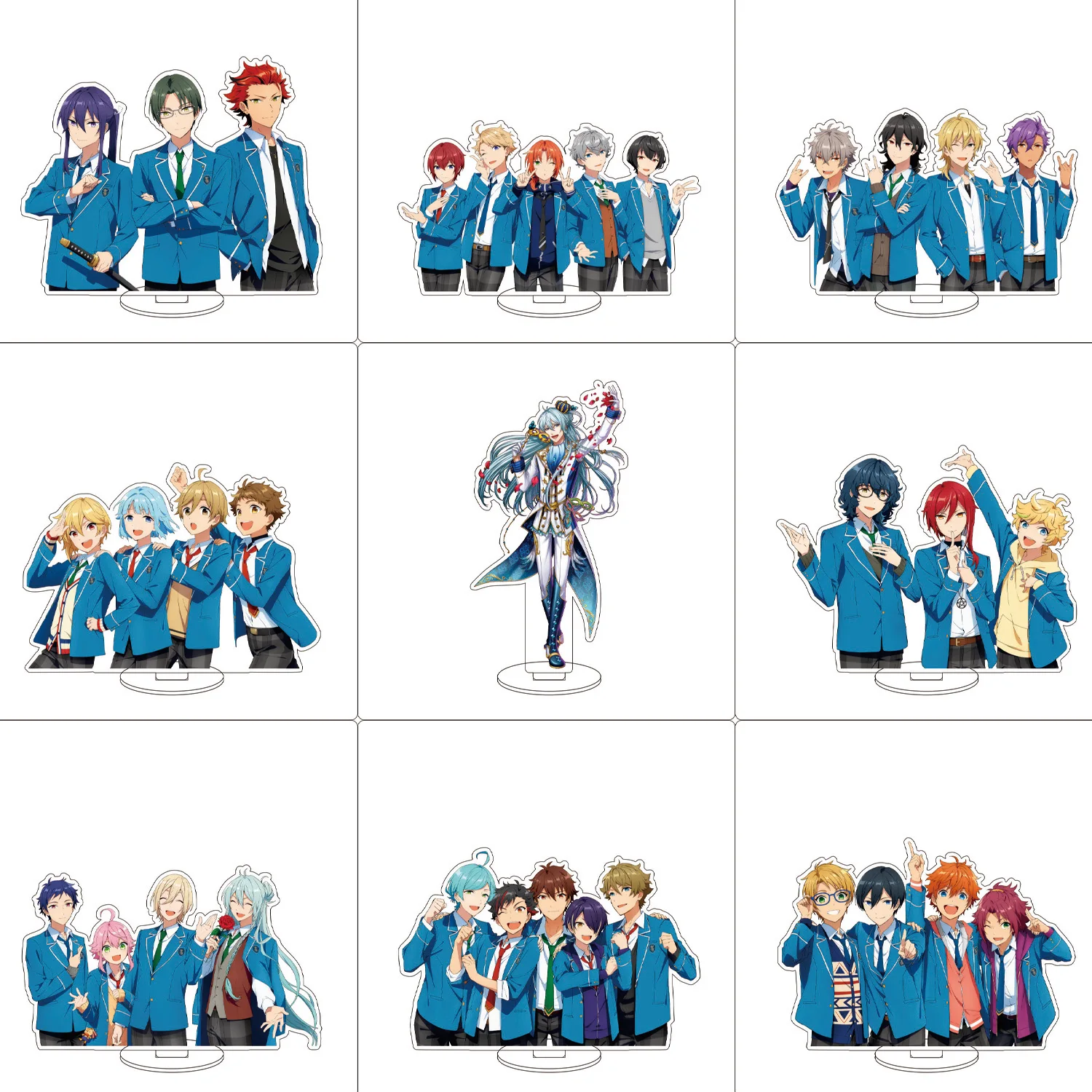 Conjunto de estrellas de Anime de 16CM, adornos acrílicos con soporte, Hidaka Hokuto Tenshouin Eichi Hibiki Wataru, soporte para figuras, regalos de Halloween