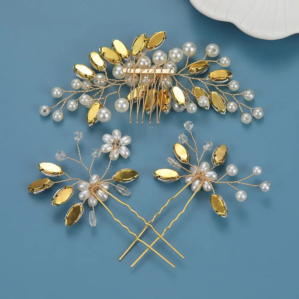 

Набор свадебных украшений для волос: изящный гребень с жемчугом, заколки для невесты, аксессуары для украшения прически на свадьбу или вечеринку