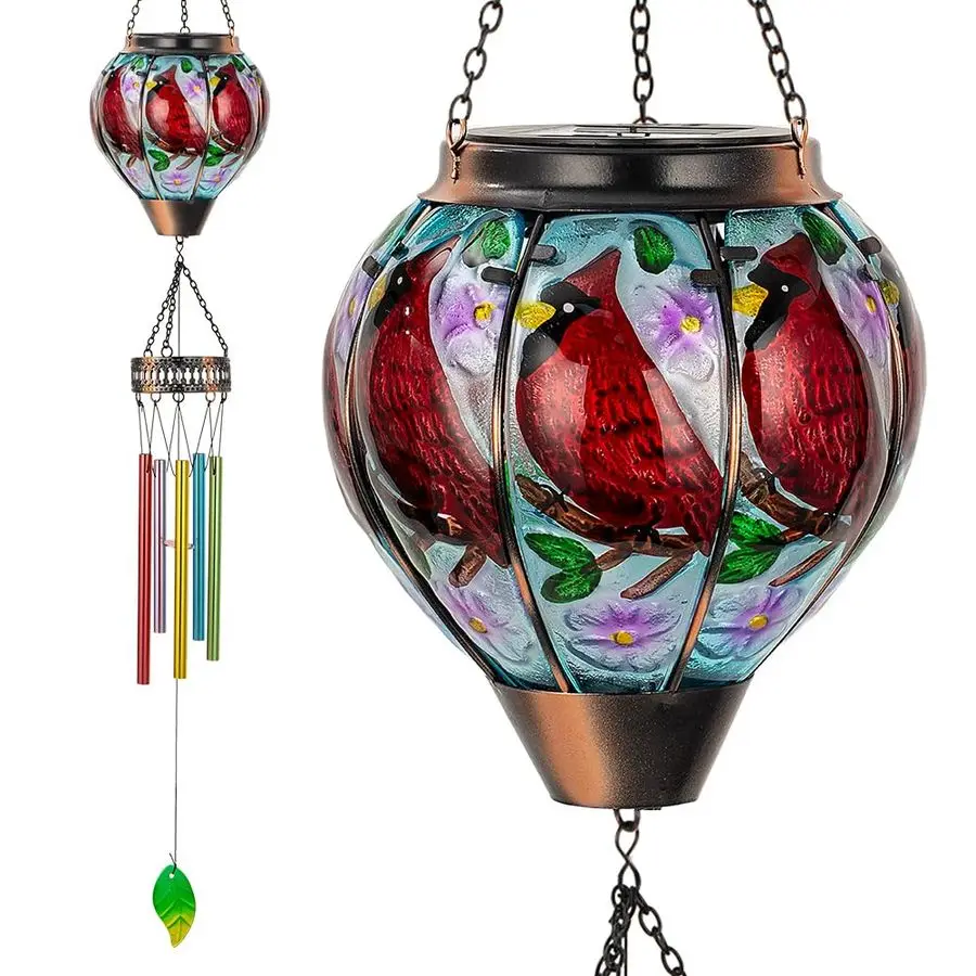 

Ветряные колокольчики для улицы, солнечные ветряные колокольчики с солнечными светильниками, подвесные ветряные колокольчики глубокого звучания, уличные ветряные колокольчики, памятные ветряные колокольчики