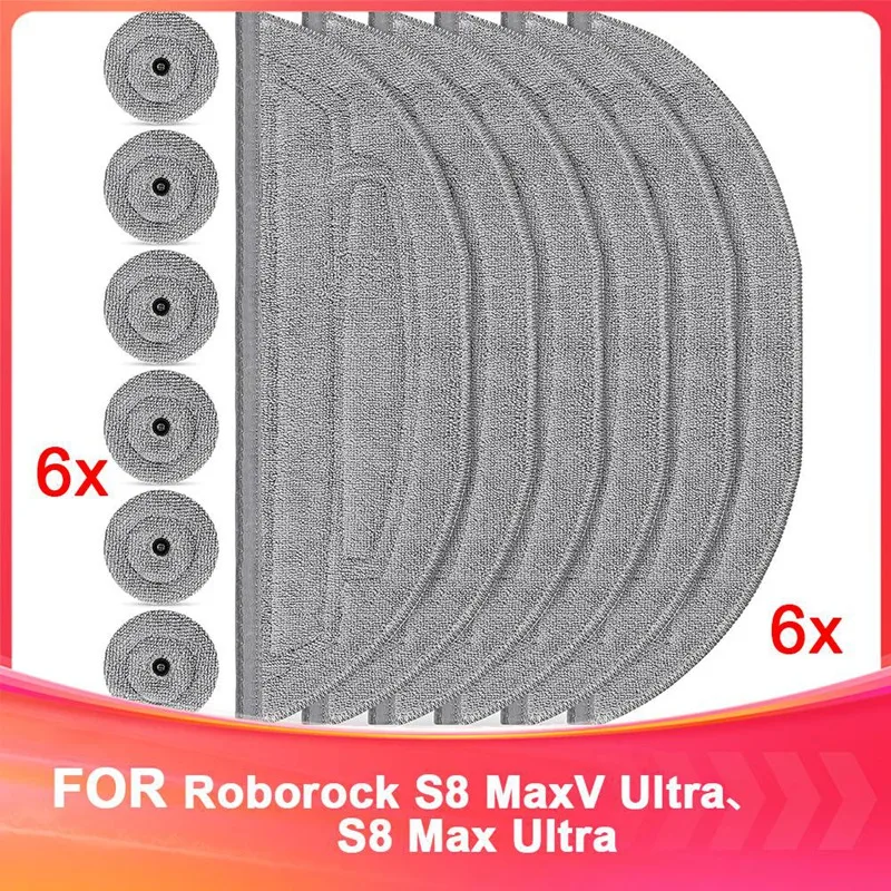 Wipes For Roborock S8 Maxv Ultra Robot Vacuum Cleaner,Wipes And Side Wipers, Silver Ion Microfibre Vibrarise 3.0 Wiping