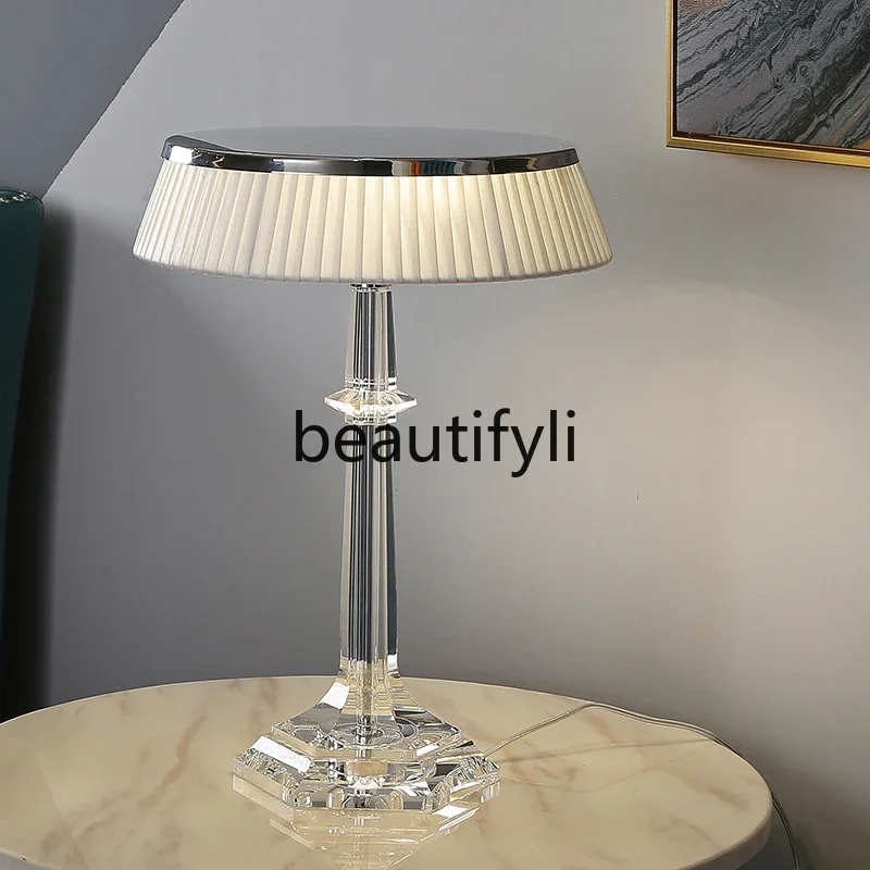 2024 new bedroom art bedside table lamp European crystal lamp