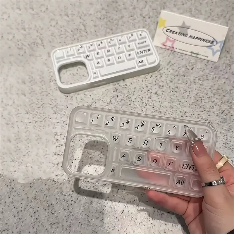 Keyboard case, painted 3D button input method, phone case for iPhone 12 13 14 15 16 pro max