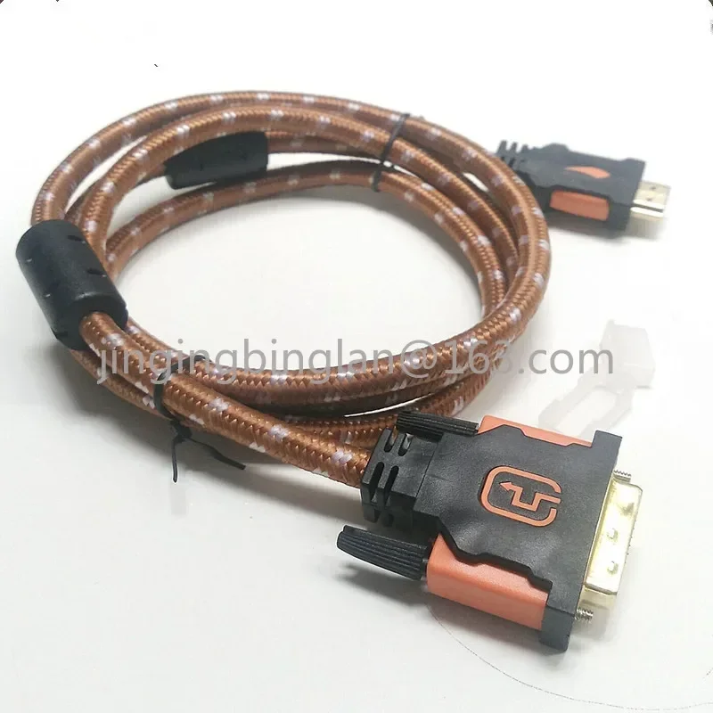 gold-plated cotton mesh Directly from the manufacturer HDMI to DVI cable DVI to HDMI cable, TV cable, yellow knife,