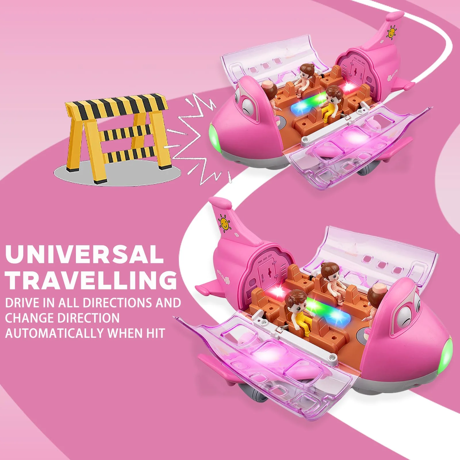 Kids Aerial  aircraft model toys, universal walking, automatic obstacle avoidance, lighting and music，festival christmas present