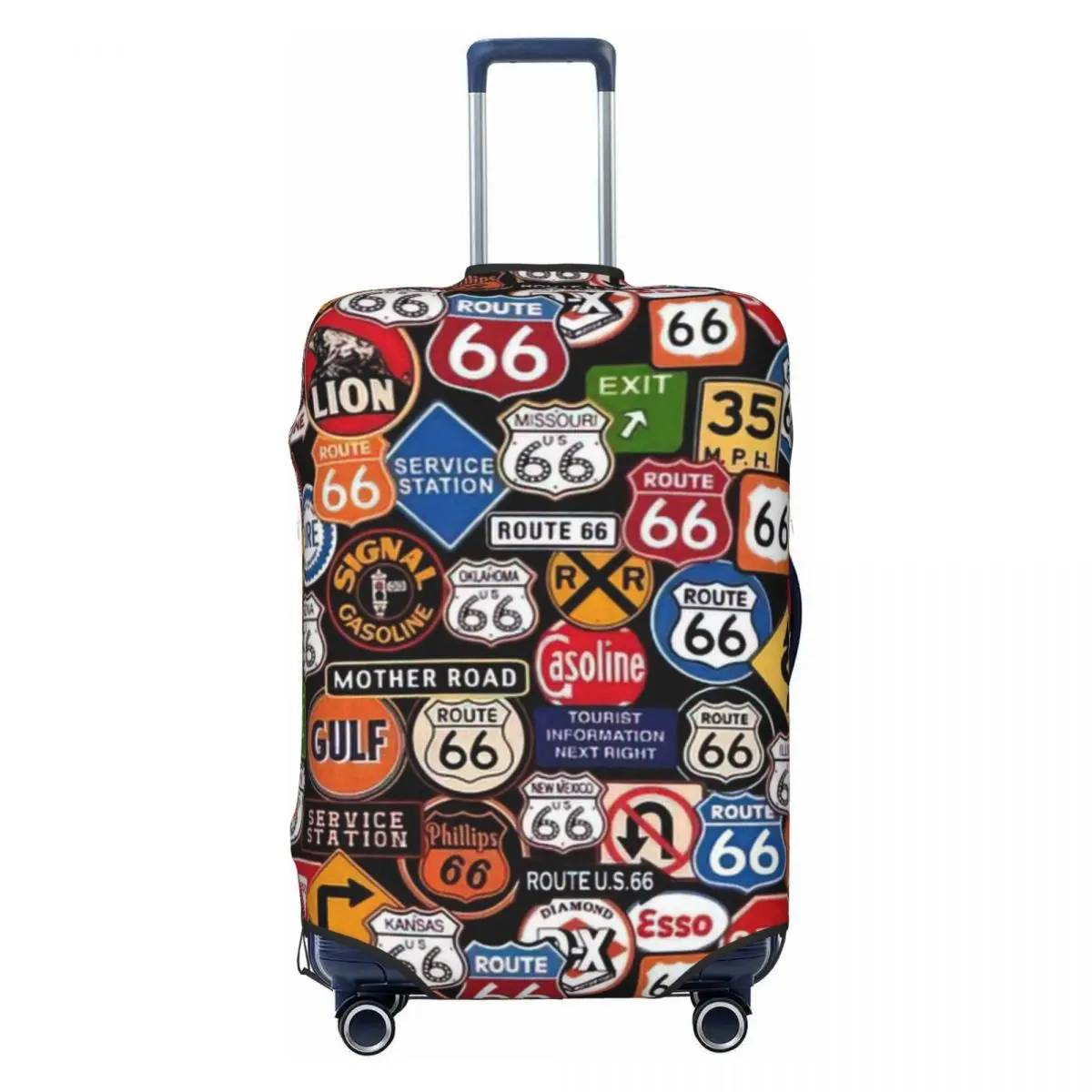 Route 66 Print Luggage Protective Dust Covers Elastic Waterproof 18-32inch Suitcase Cover Travel Accessories