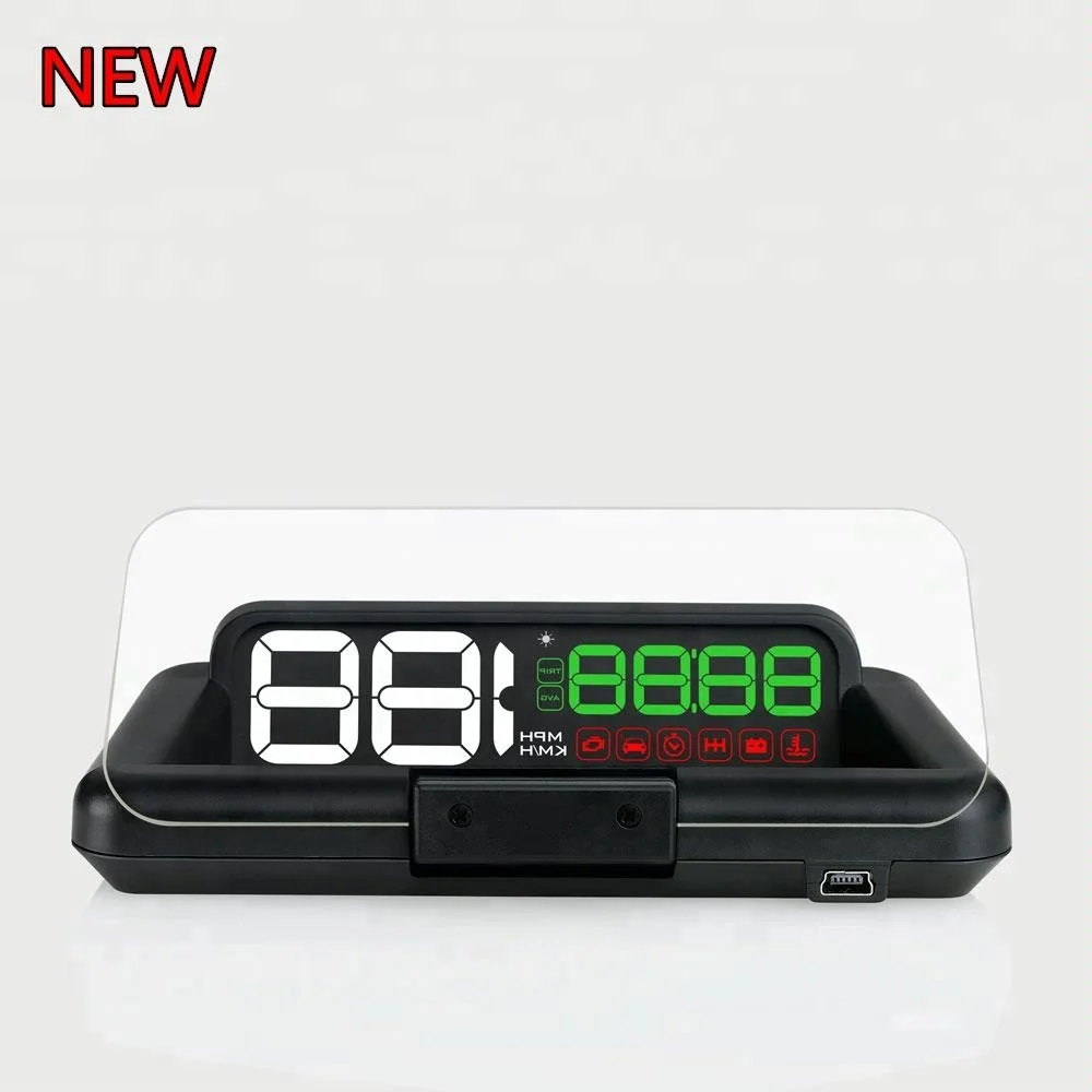 

Wiiyii Car Shading Board Vehicle Hud Display Digital Mini Car Dashboard-Black Diagnostic Tool Hud C500 2 Gauge