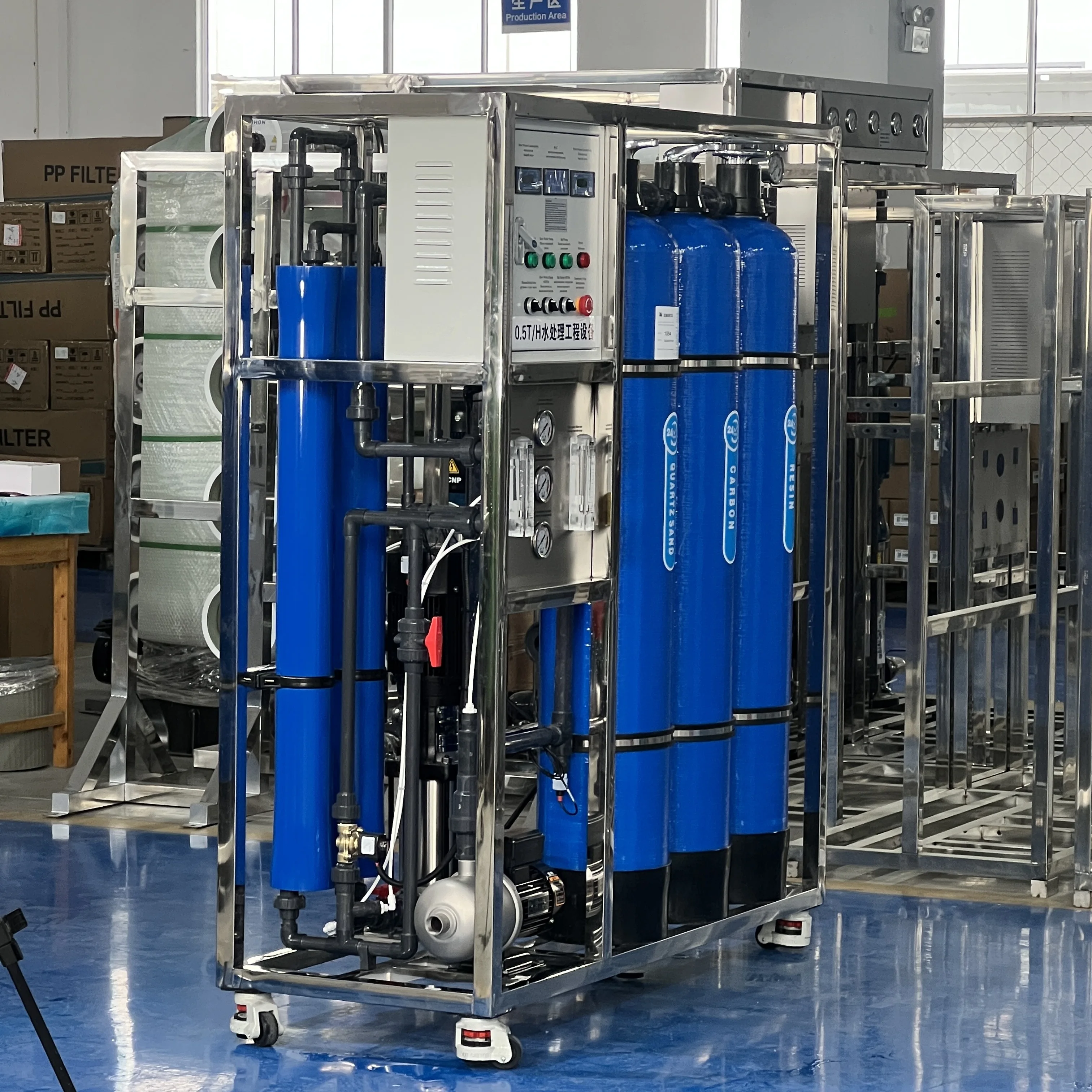 GY250-13Y4040-A02 250lph เครื่องกรองน้ําขนาดเล็ก RO Reverse Osmosis Water Treatment อุปกรณ์