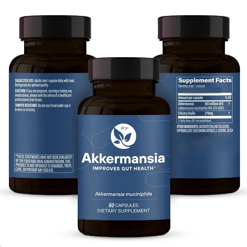 Akkermansia Probiotics Contain Prebiotic Fiber -60 Capsules,100mafu Live Strain,promoting Intestinal for Both Menandwomen