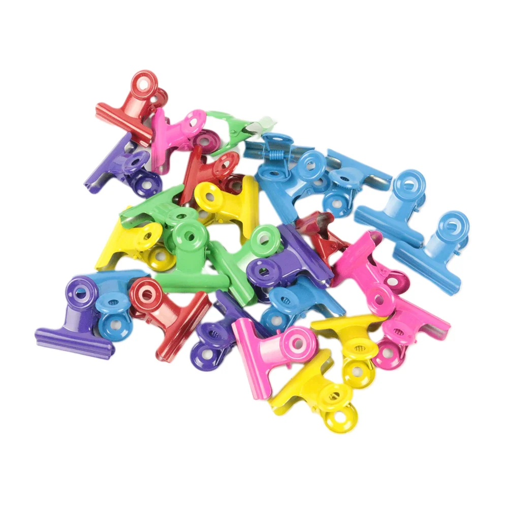 24pcs Metal Clips Bill Holder Storege Clips Lacquered Metal Clips Colorful Metal Clips Mixed Color 22mm