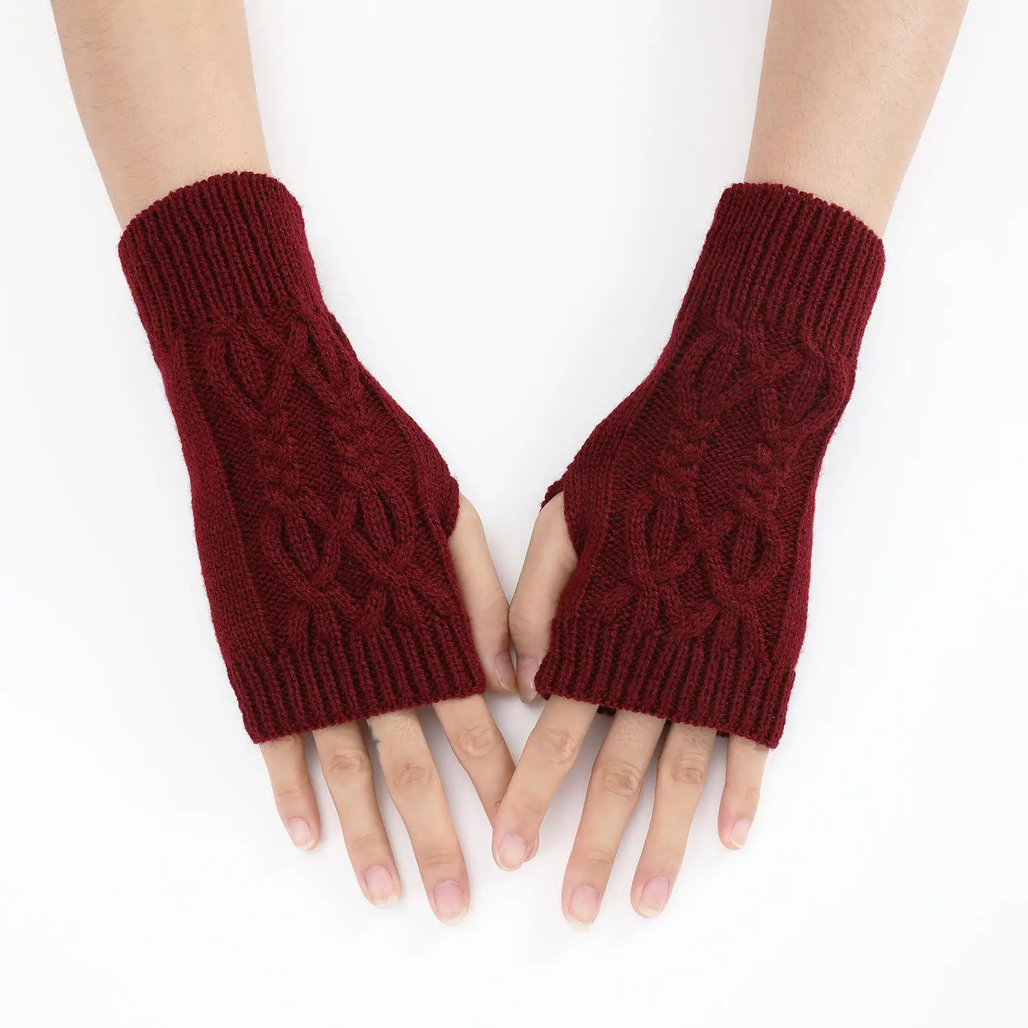 Half Finger Handschuhe für Frauen Winter Weiche Warme Wolle Stricken Arm Handschuhe Weiche Warme Halb Finger Handschoenen Unisex Fäustling Guantes