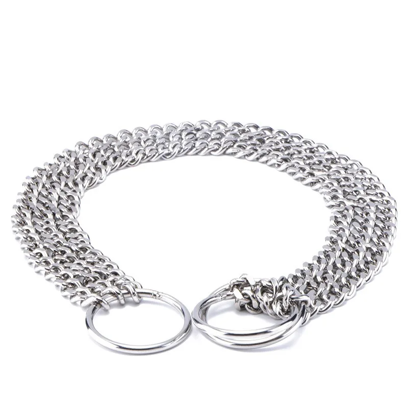 Dog Chain Stainless Steel Collar Leashes Traction Belt for Large Medium Sized Dogs Multi Row P-Chain Control Chain Pet Supplies