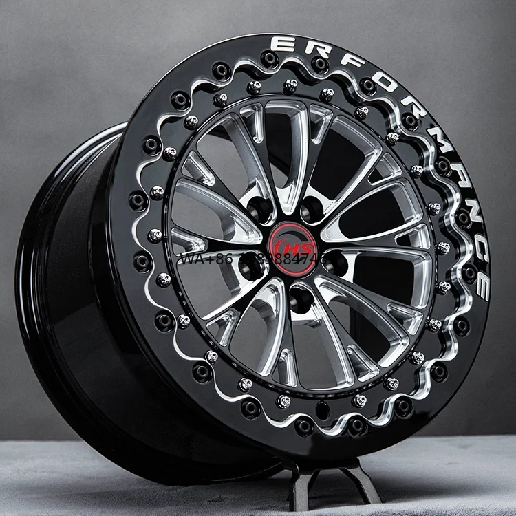 

17 18 19 20 21 22 24 Inch 6061 T6 Forged Aluminum Monoblock Gloss Black Car Beadlock Forged Wheels Rims for Drag Racing