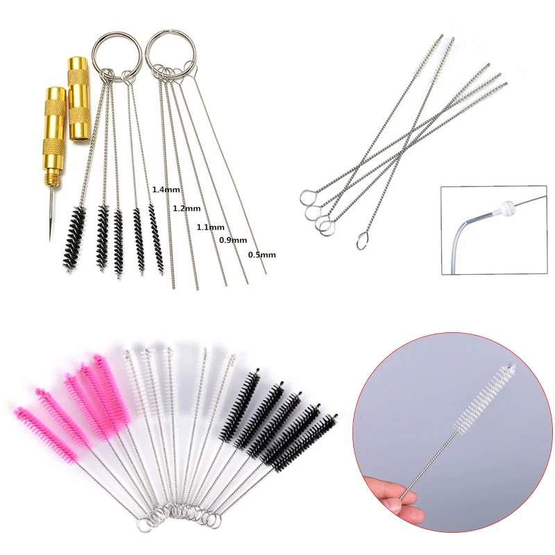 5/10pcs /set Airbrush Spray Gun Nozzle Cleaning Kit Needle & Brush Set Repair Tool