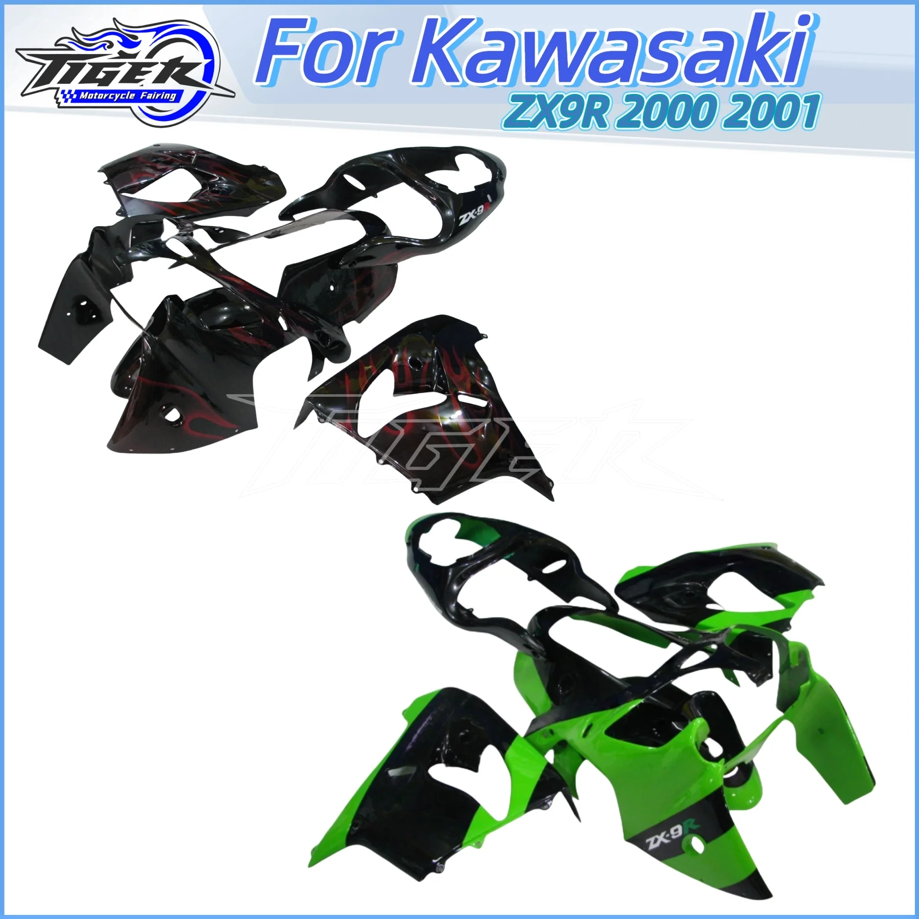 

Fairing for Kawasaki Zx9r 2000 - 2001 Pearl Green Silver Bodywork for Kawasaki Zx9r 2001 Motorcycle Fairing Zx-9r 00