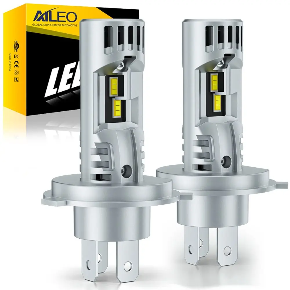 AILEO 2 PCS H4 LED Headlight HB2 High Low Beam LED H4 20000LM 80W 6000K White Car Headlight Bulbs