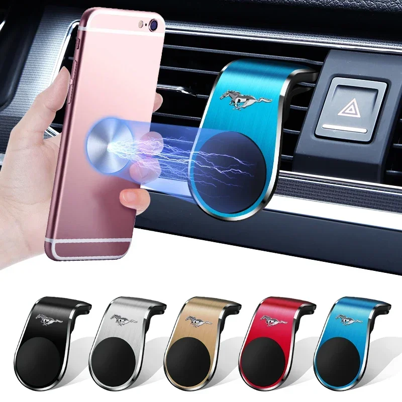 Magnetic Car Phone Holder Magnet Mount Mobile Cell Phone Stand For Ford Mustang GT500 GT350 Cobra Shelby Focus Mk2 Mk3 Fiesta