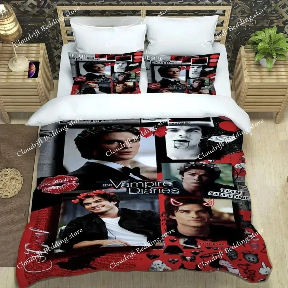 The Vampire Diaries Damon Salvatore Bedding Sets Exquisite Bed Supplies Set Duvet Cover Bed Comforter Set Bedding Birthday Gift0