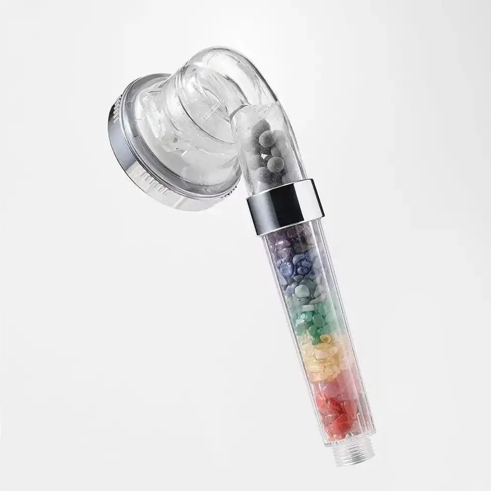 

Насадка для душа с кристаллами 7 чакр — драгоценные камни из натурального аметиста и розового кварца для спа-салона, экономия воды под высоким давлением