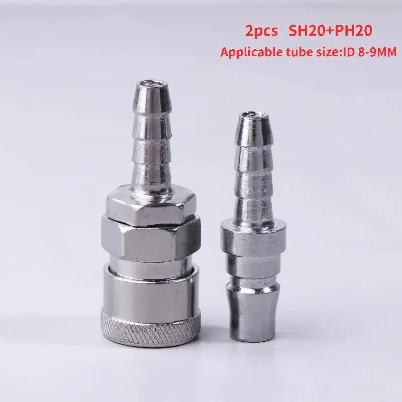 2Pcs Pneumatic Fitting Euro Type SH20 PH20 Quick Coupling Connector Coupler For 8mm Tube Compressor Accessories