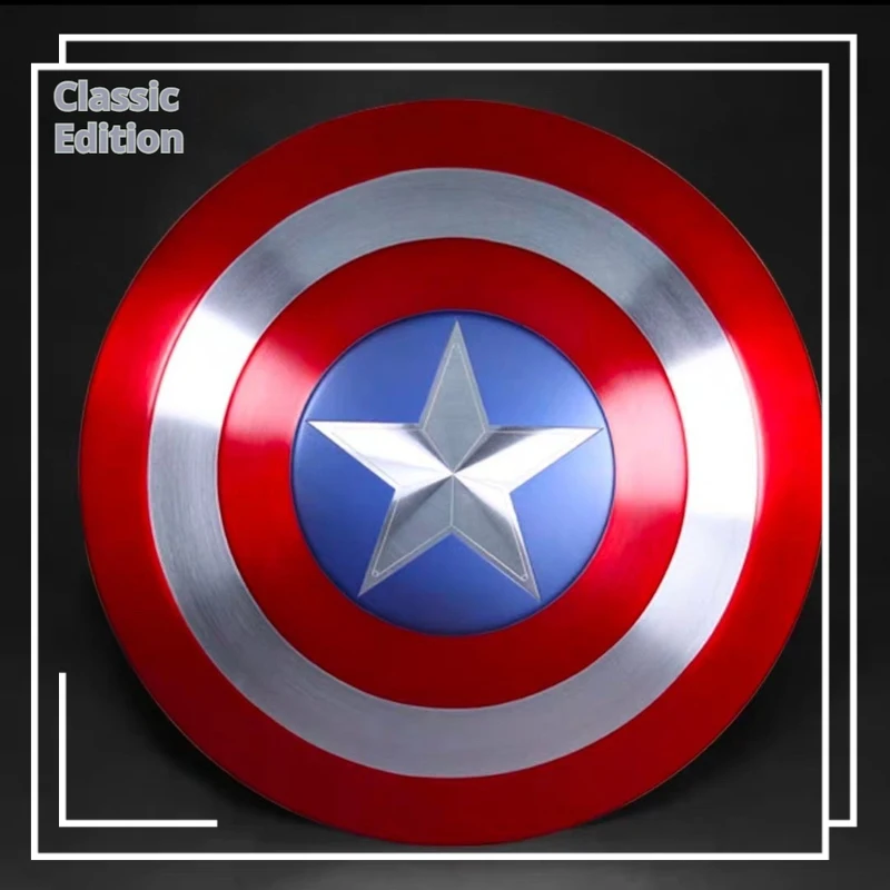 

1-1 Восстановление Marvel Comics Капитан Америка Щит Классическая цельнометаллическая вибрирующая золотая ручная модель из алюминиевого сплава.