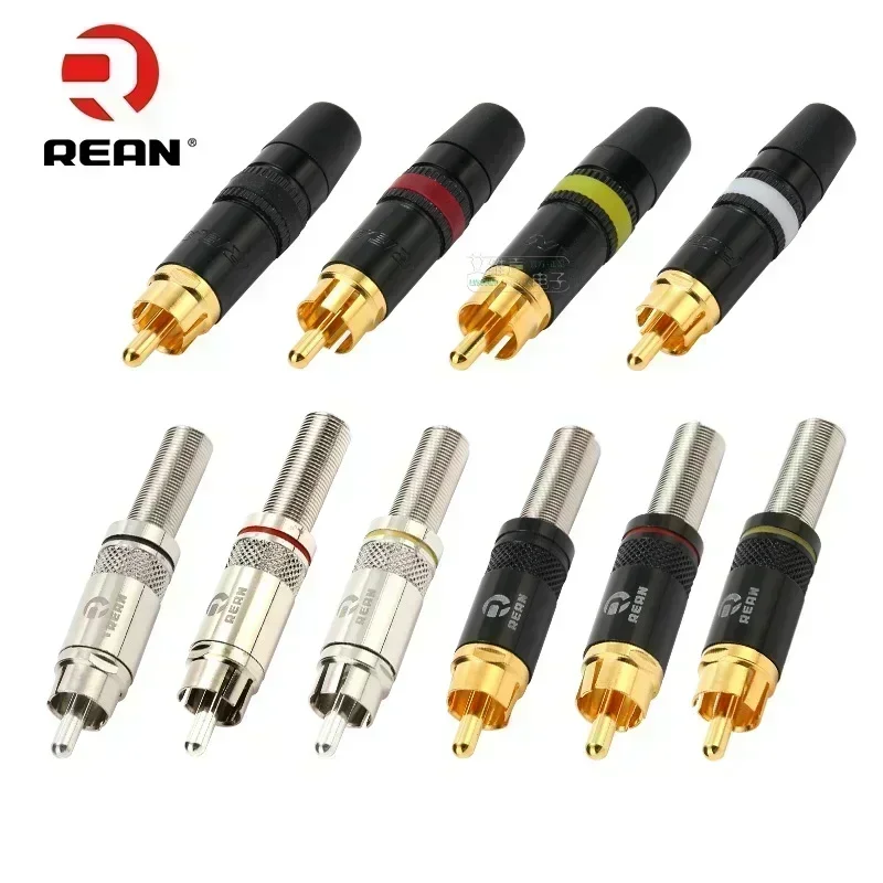 1 قطعة/الوحدة REAN RCA الصوت AV فيديو التوصيل مطلية بالذهب ذيل كبير قطر NYS366-BG حمى HIFI DVD