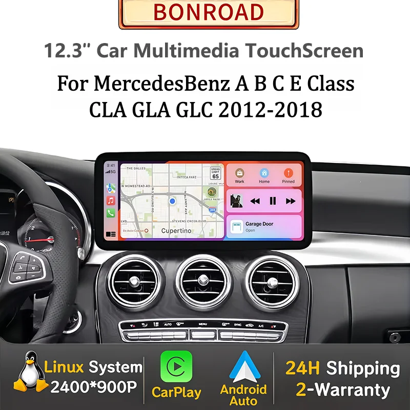 12.8inch Touch Screen Wireless CarPlay Android Auto Car Radio For Mercedes Benz A GLA CLA W176 X156 C117 B W246 C GLC W205 X253
