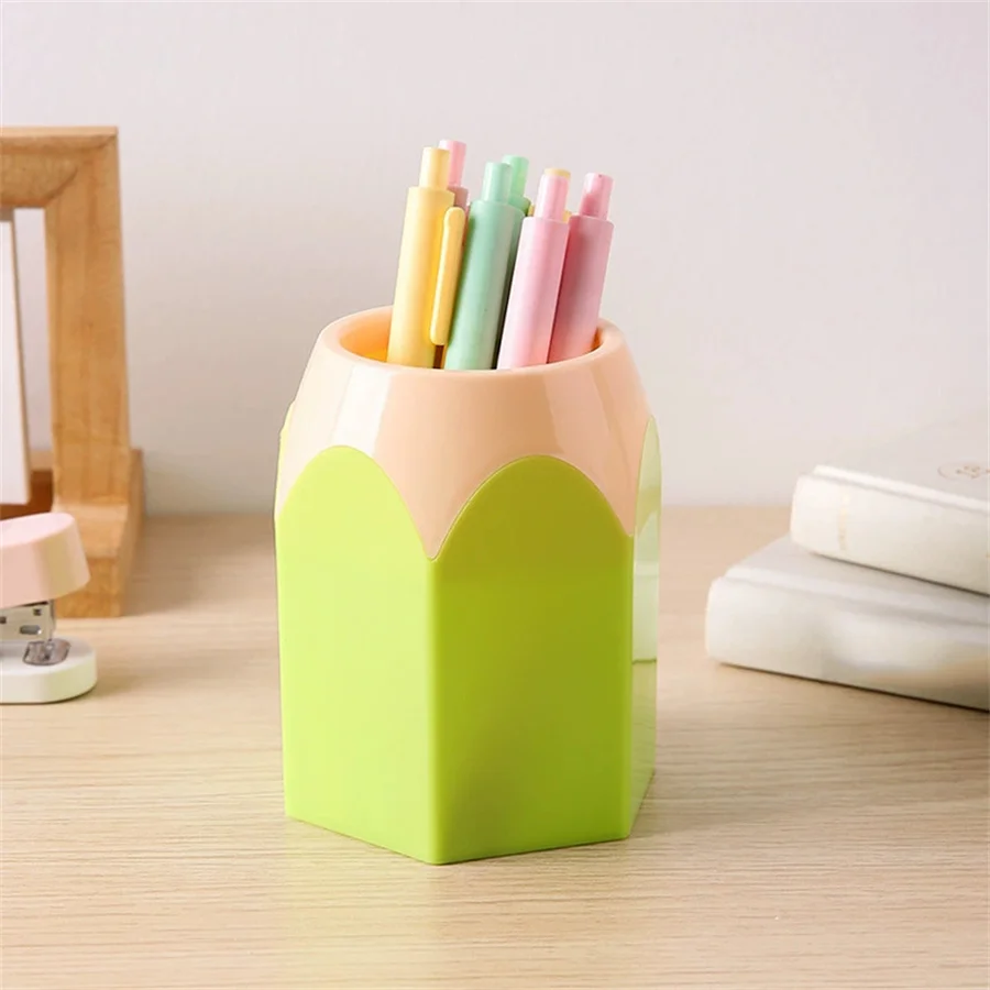 Creative Multifunctional Colored Pen Holder round Shape Student Office Stationery Desktop Organizer Decorative Pen Caddy