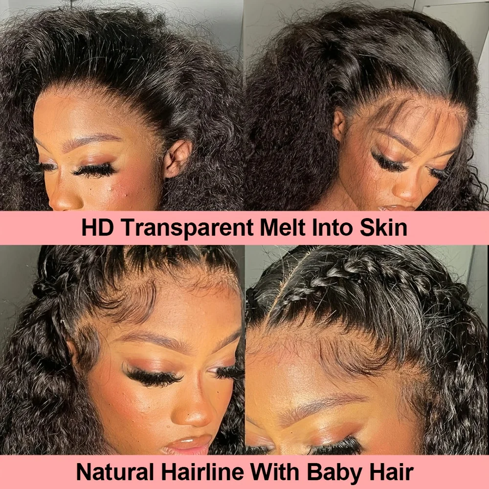 High-density front lace HD hairline wig with pre-trimmed hair strands, large curly long hair wig, elegant hair accessory