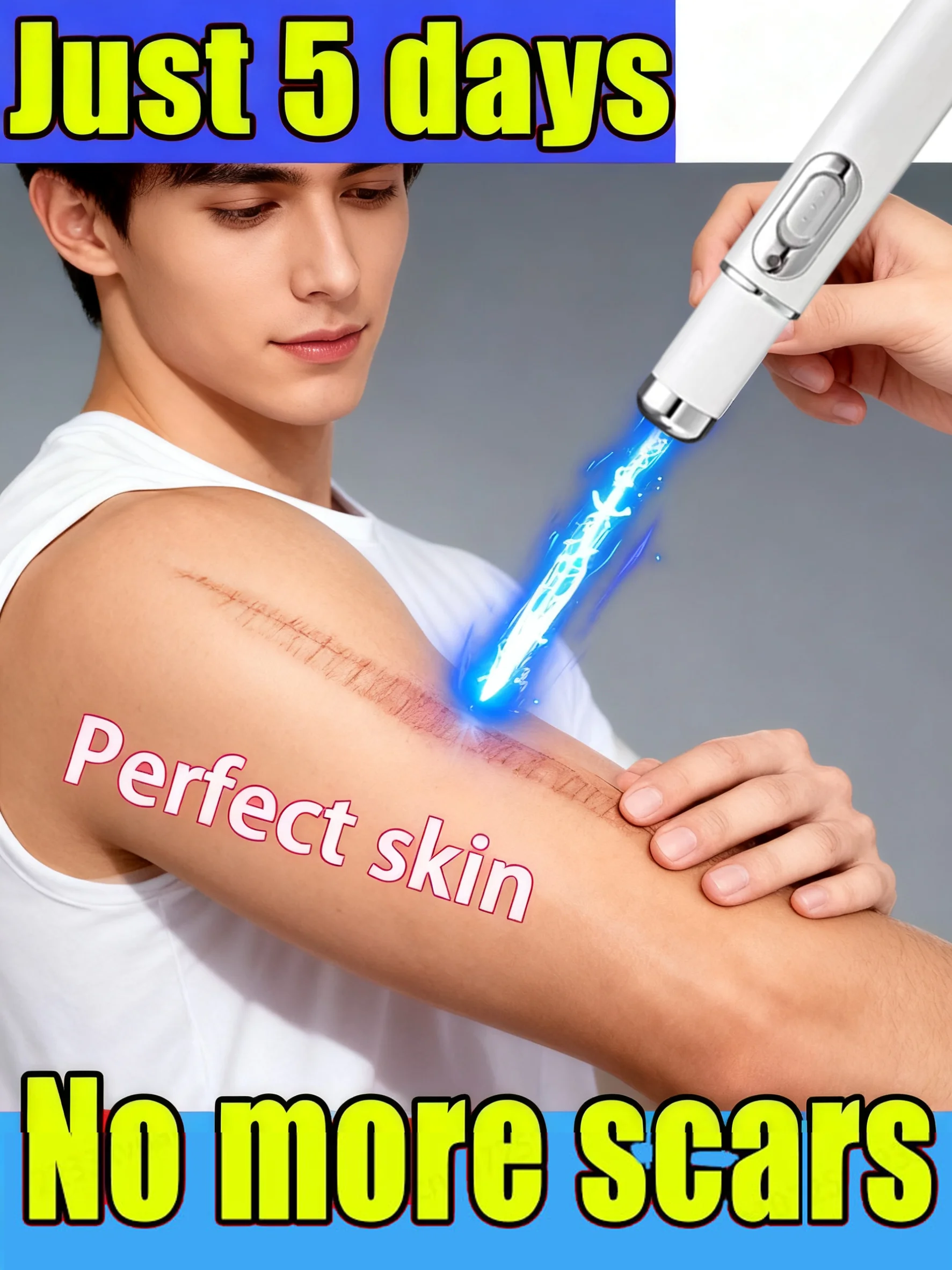 

Blue light laser pen Keep applying for long time and the scars will disappear