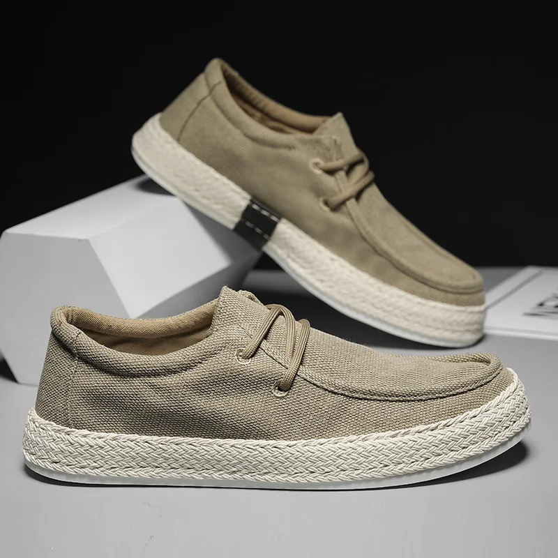 

Canvas Shoes for Men Breathable Anti-Skid Summer Casual Board Shoes Versatile Canvas Work Trendy Shoes Man